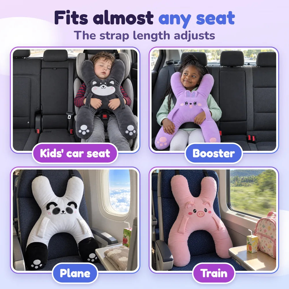 Fits almost any seat: kids' car seat, booster, plane and train
