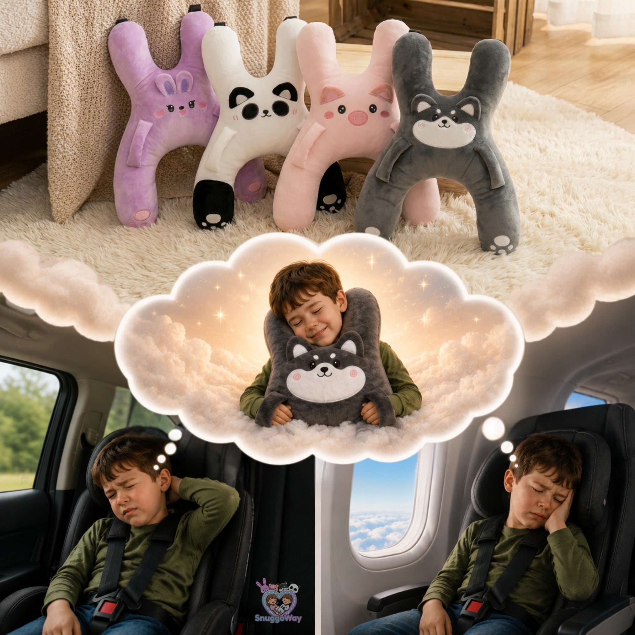 SnuggoWay™ Kids Car Pillow
